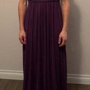 Purple one-shoulder gown